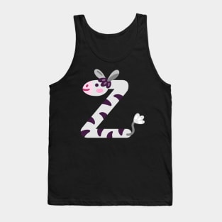 Letter Z zebra animal alphabet back to school Tank Top